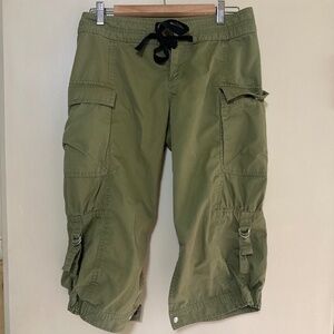 Vintage Nike Cropped Cargo Pants, olive green, size small